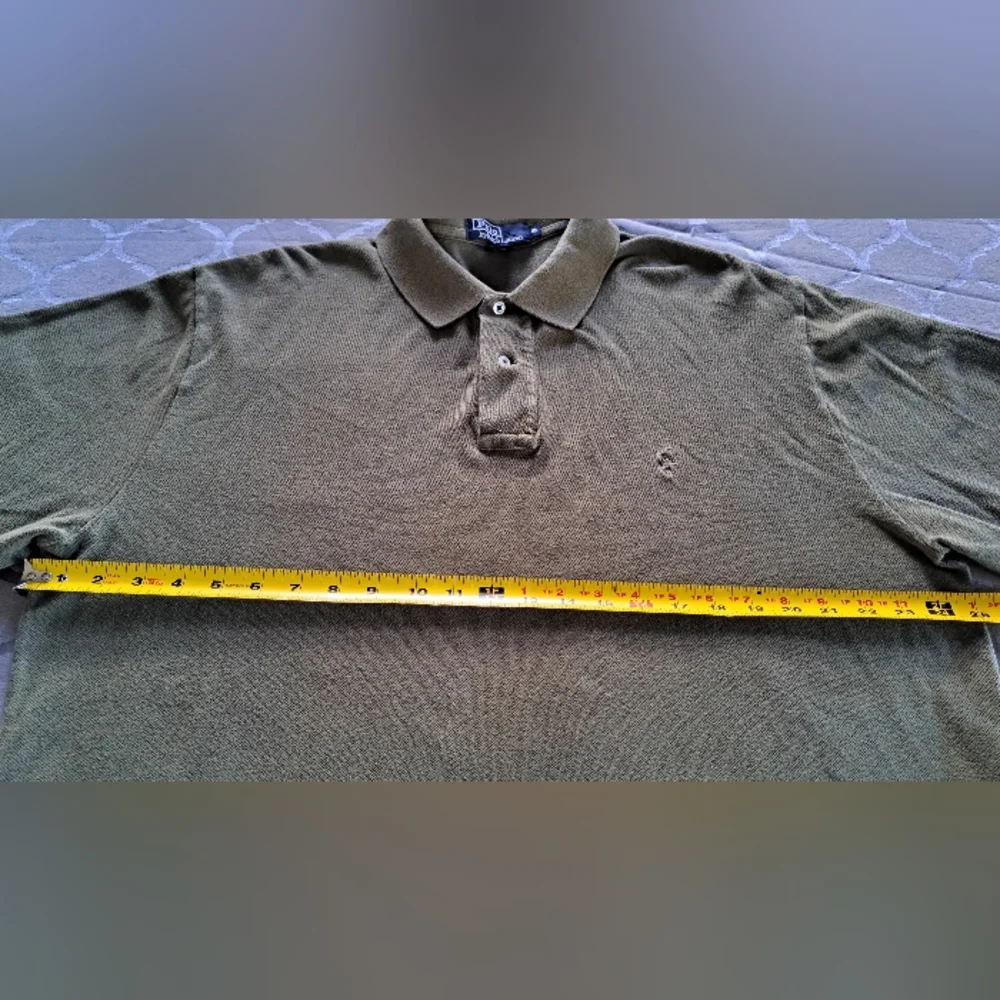Polo by Ralph Lauren Olive Green Long Sleeve Cotton Polo Shirt Men's XL